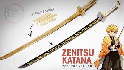 Zenitsu Fully assembled 104cm wooden katana (Heavy Quality)