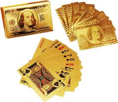 Dollar gold plated playing cards