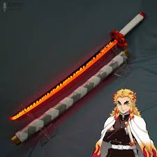 LED - Rengoku 104 Cm Wooden Katana fully assembled ( white light )