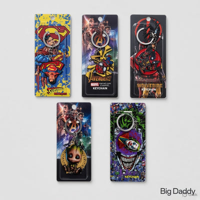 Super hero mix design Rotating keychain  ( Pack of 10 ) net price - 45