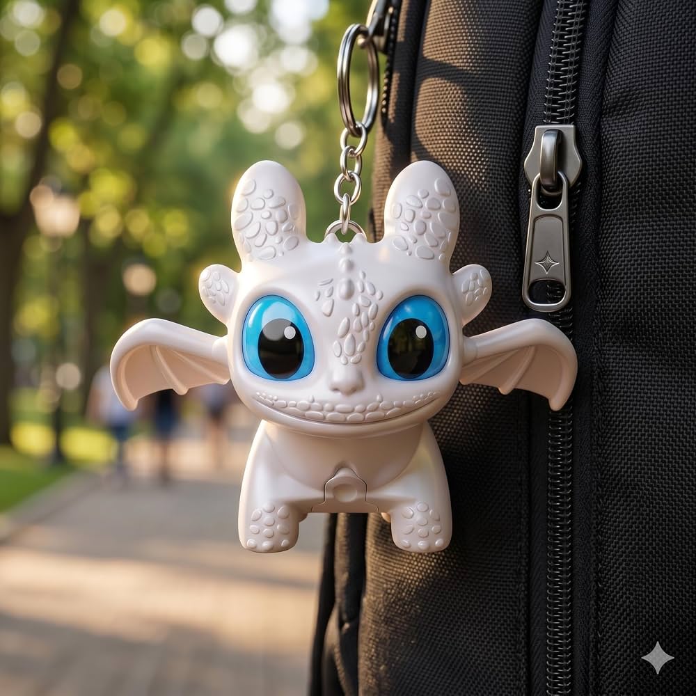 3 pcs - Night Fury white dragon keychain net price 87