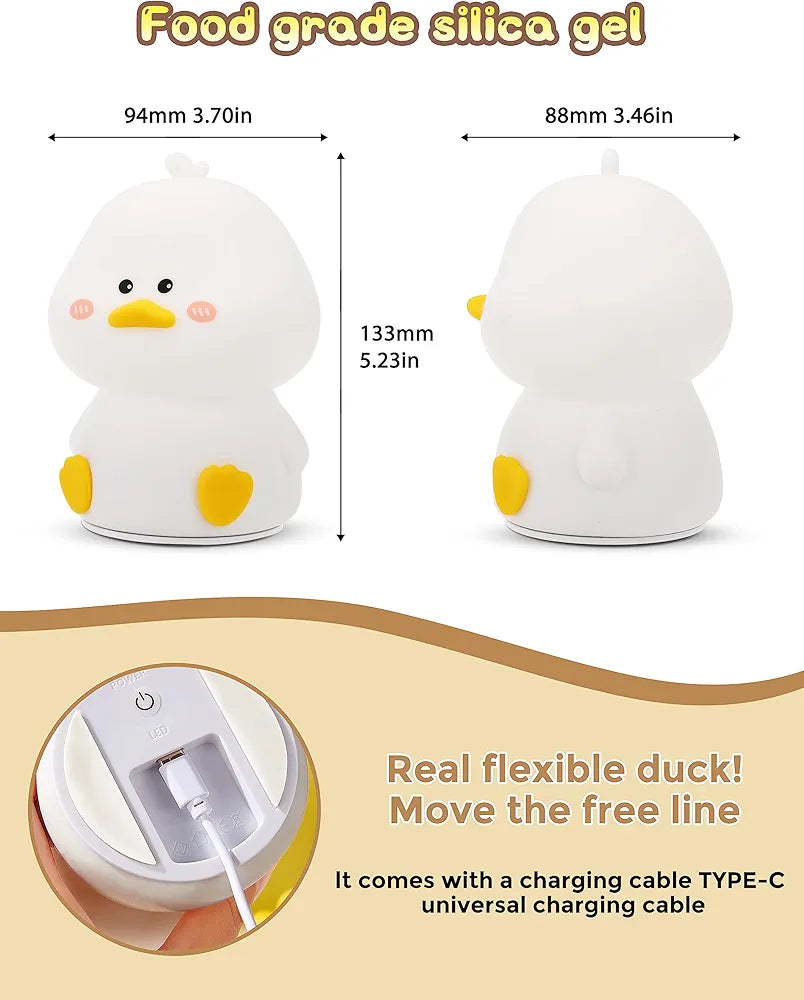 Lovely Duck Sillicon Night Lamp