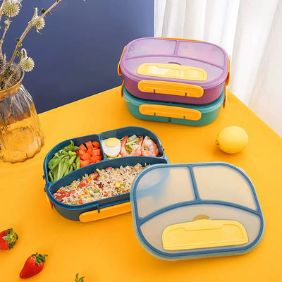 Two compartment plastic lunch box