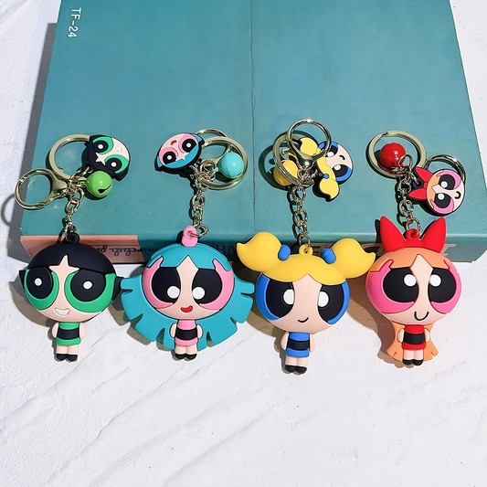 New Powerpuff Girls Rubber Keychain Pack of 3 (eff price 37)