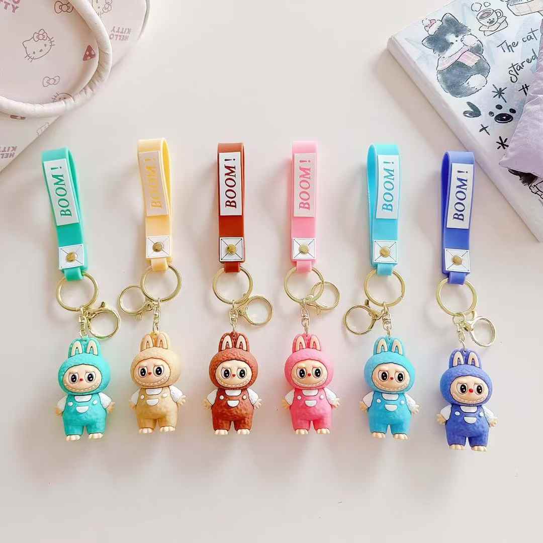 New Labubu Standing Mix Design Rubber Keychain Pack of 3 (eff price 37)