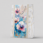 Pink flower theme small size paper gift bag (Pack of 12)