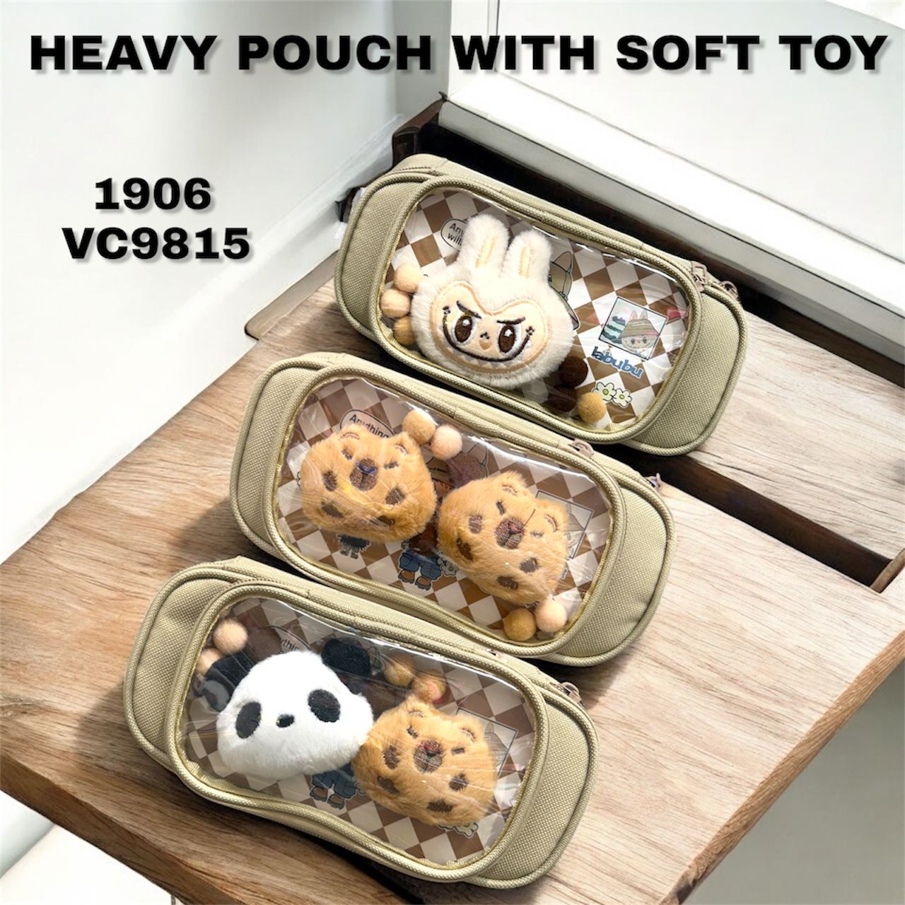 New Design Pouches with Soft Toy (Mix Design) Pack of 2 (eff price 180)