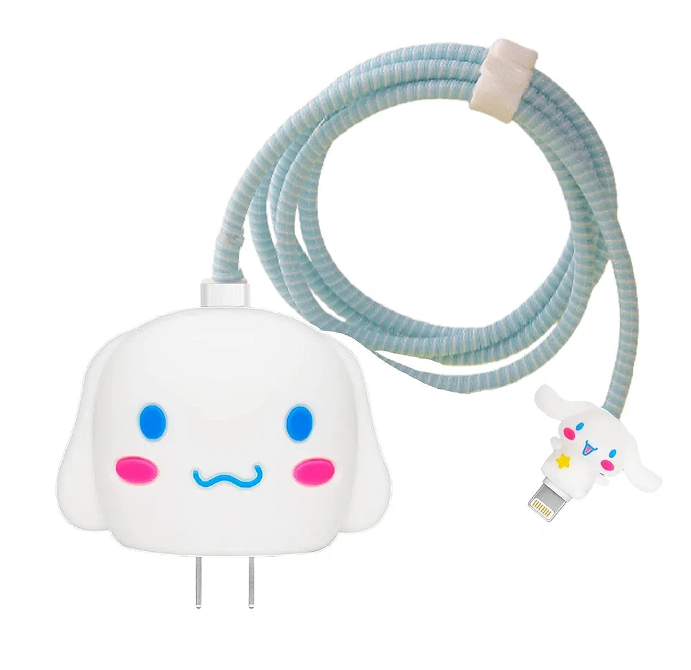 3 pcs- Cineroll Kuromi 20W Iphone Silicone Charger Cover (Net Price 65)