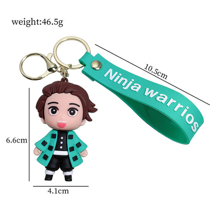 New Tanjiro Rubber Keychain Pack of 3 (eff price 35)