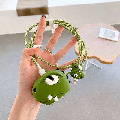 3 pcs- Green Dino 20W Iphone Silicone Charger Cover (Net Price 65)