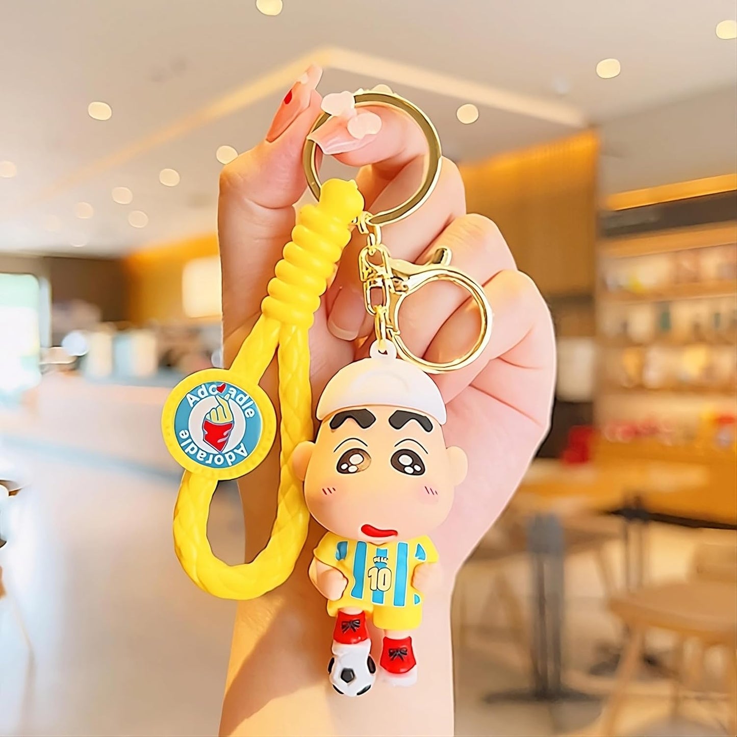 Shinychan in Messi Jersey rubber keychain pack of 3 (eff price 43)