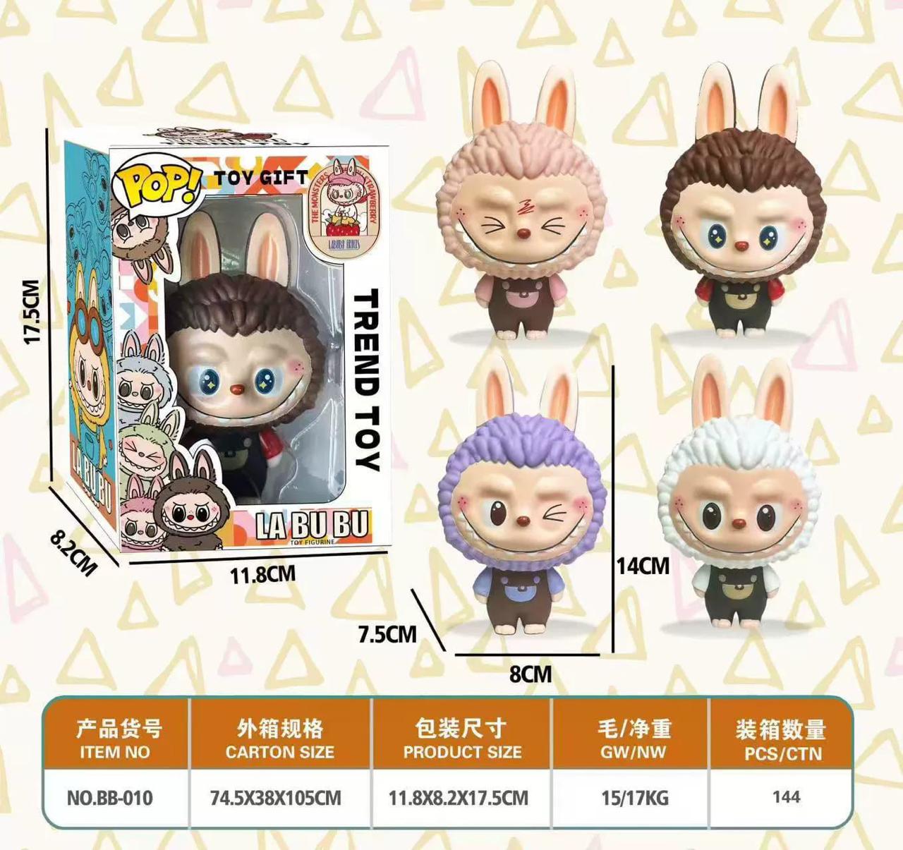 2 Pc - Labubu Pop Figure (Box Packing) (Eff price 190/pc)