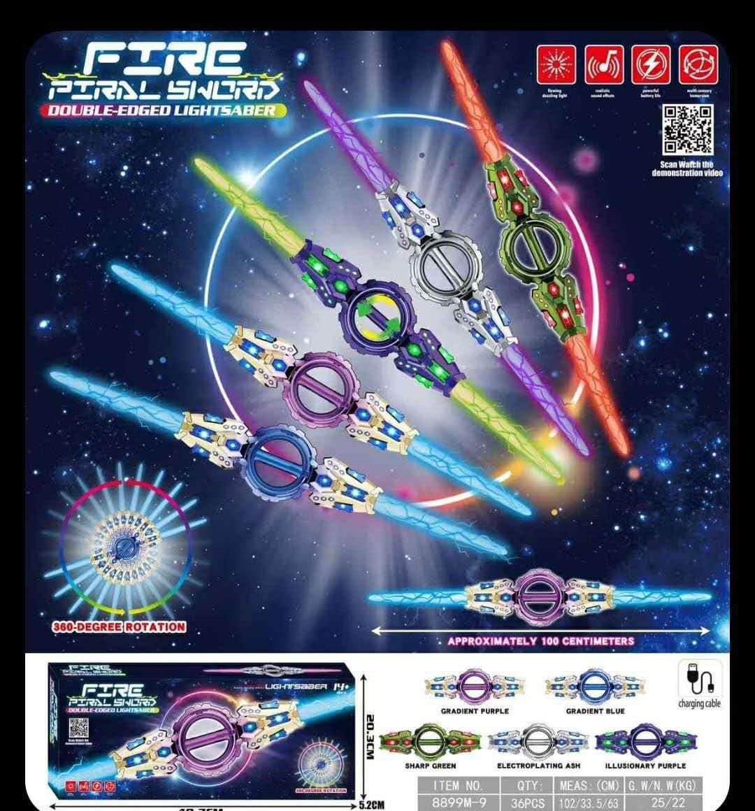 2pcs- Rotating Light Saber Net price 799 (random Colors)