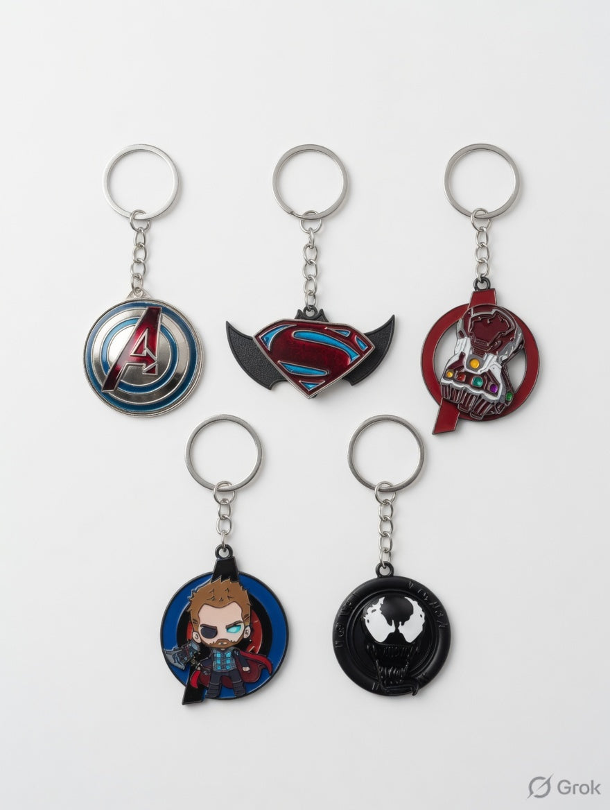 New Avenger rotating mix keychain Pack of 5 (eff price 45) (With Packing)