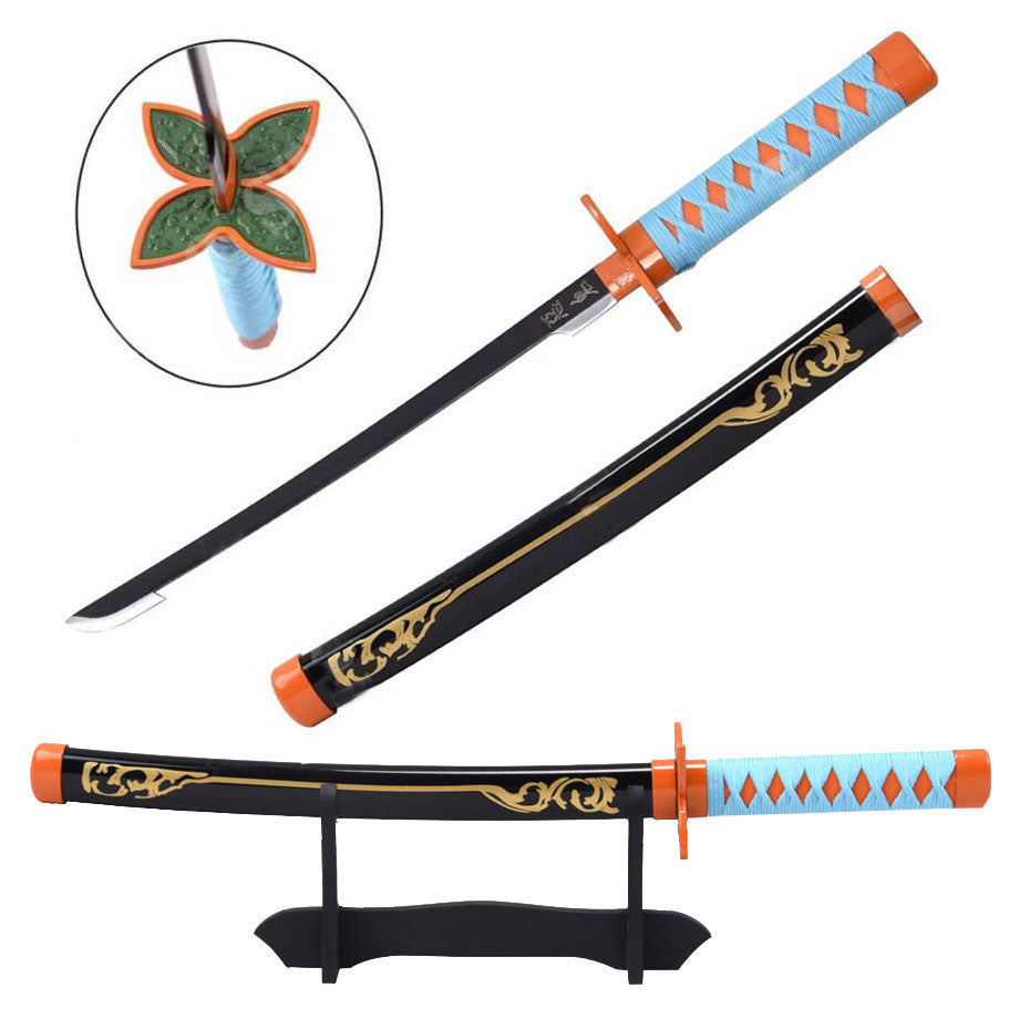 New medium Shinobu Butterfly 42 CM wooden katana with stand