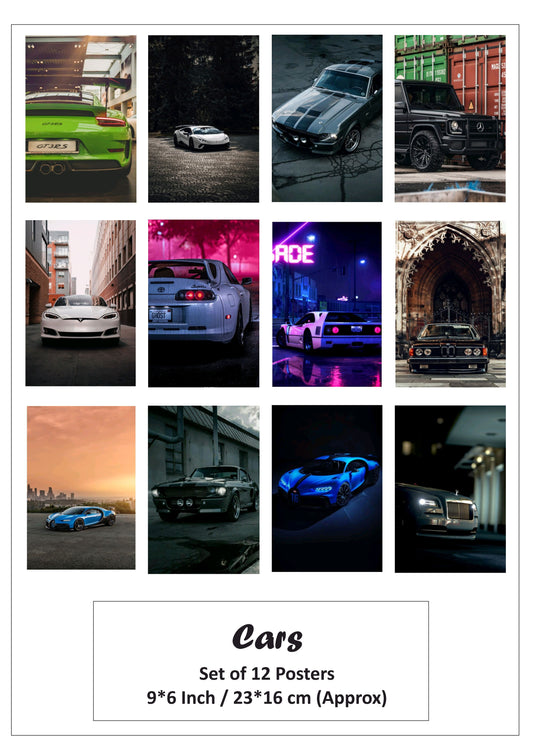 Cars small size paper poster pack of 12 (eff price 68/pkt) Pack of 3 packet