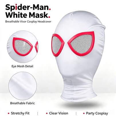 New White Spidy Anime Cosplay Cloth Mask