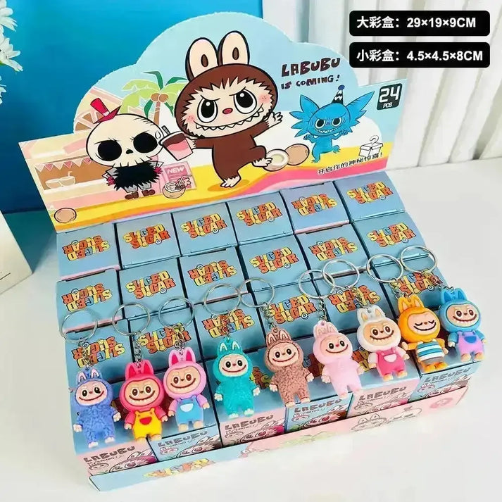 24 Pc - (1 Box) Labubu Toy Keychain Blind Box (Eff price 44/pc)