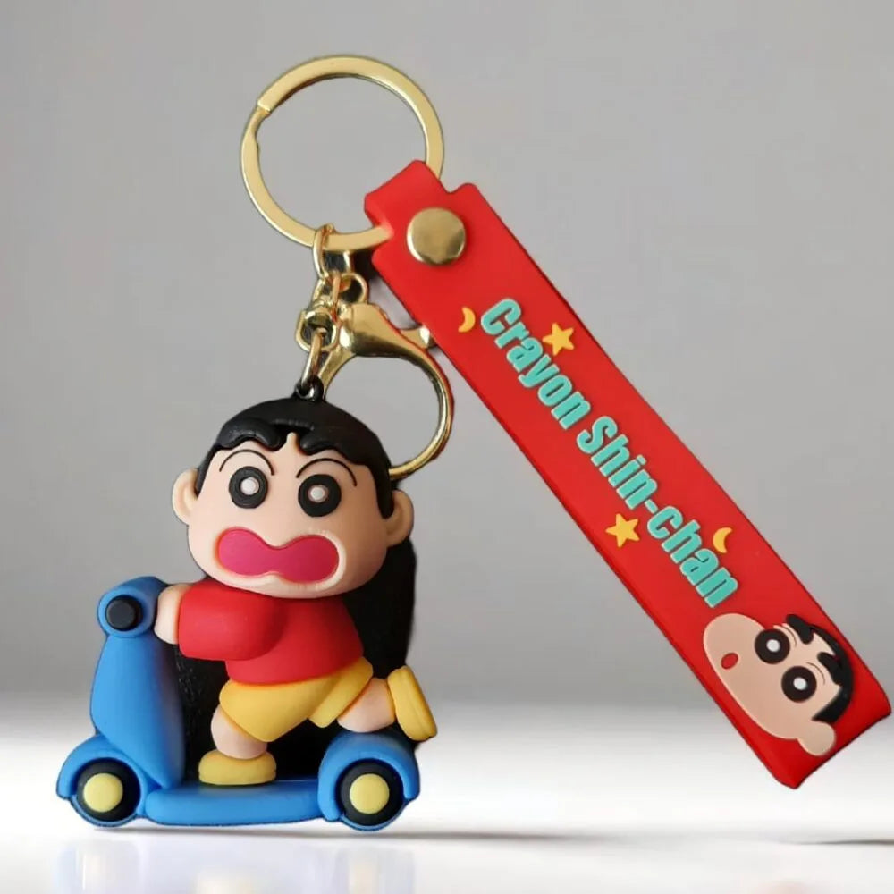 New Shinychan on Bike Rubber Keychain Pack of 3 (eff price 37)