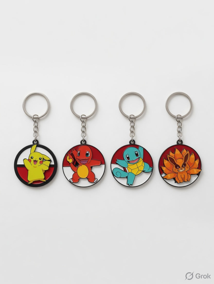 New pokimon family rotating mix keychain Pack of 5 (eff price 45) (With Packing)