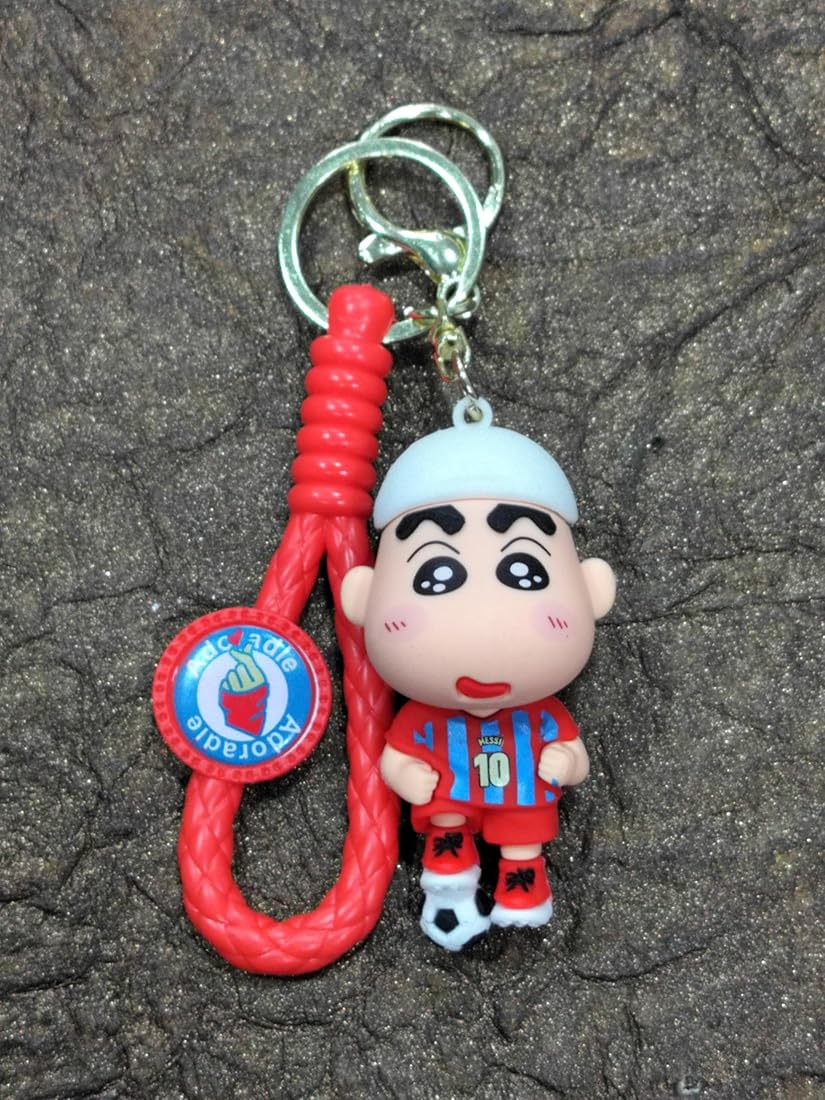 Shinychan in Messi Red Jersey rubber keychain pack of 2 (eff price 43)