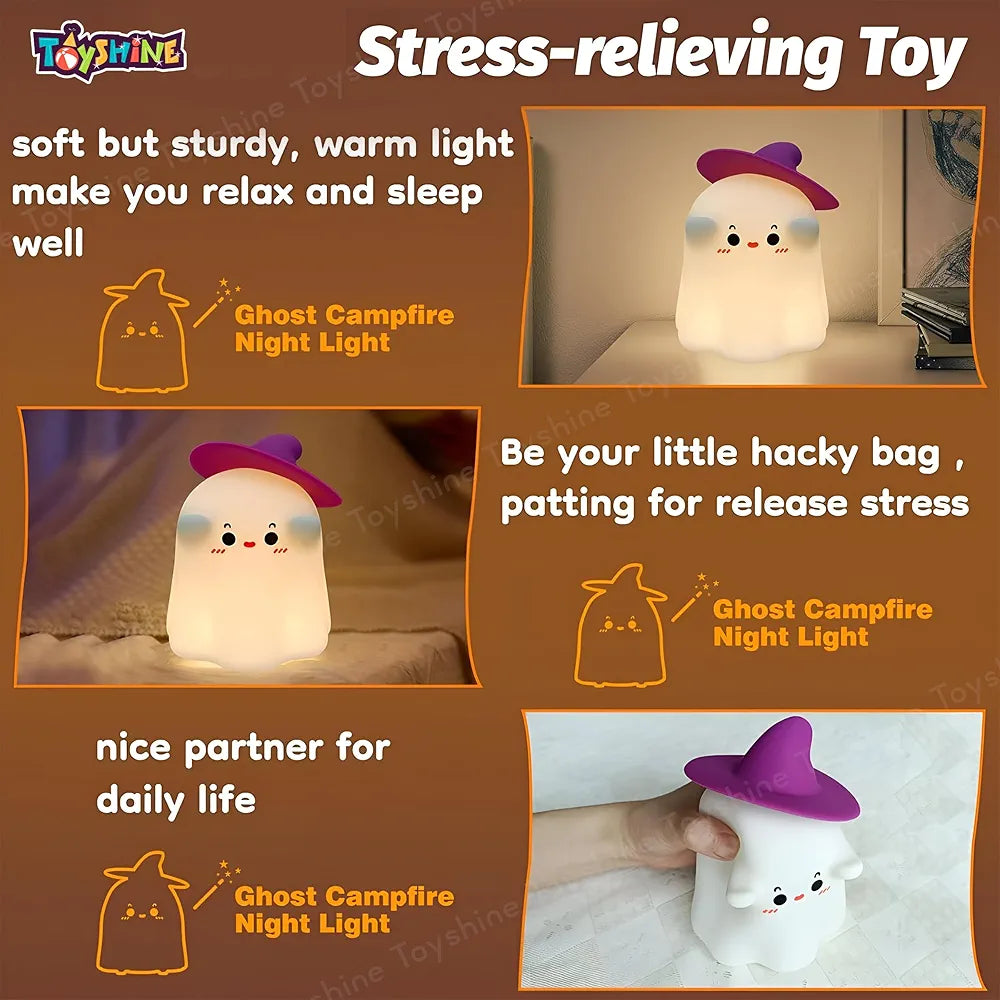 Cute Ghost Sillicon Night Lamp
