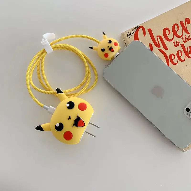 3 pcs- Pikachu 20W Iphone Silicone Charger Cover (Net Price 65)