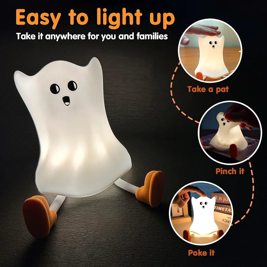 Ghost Sitting Sillicon Night Lamp