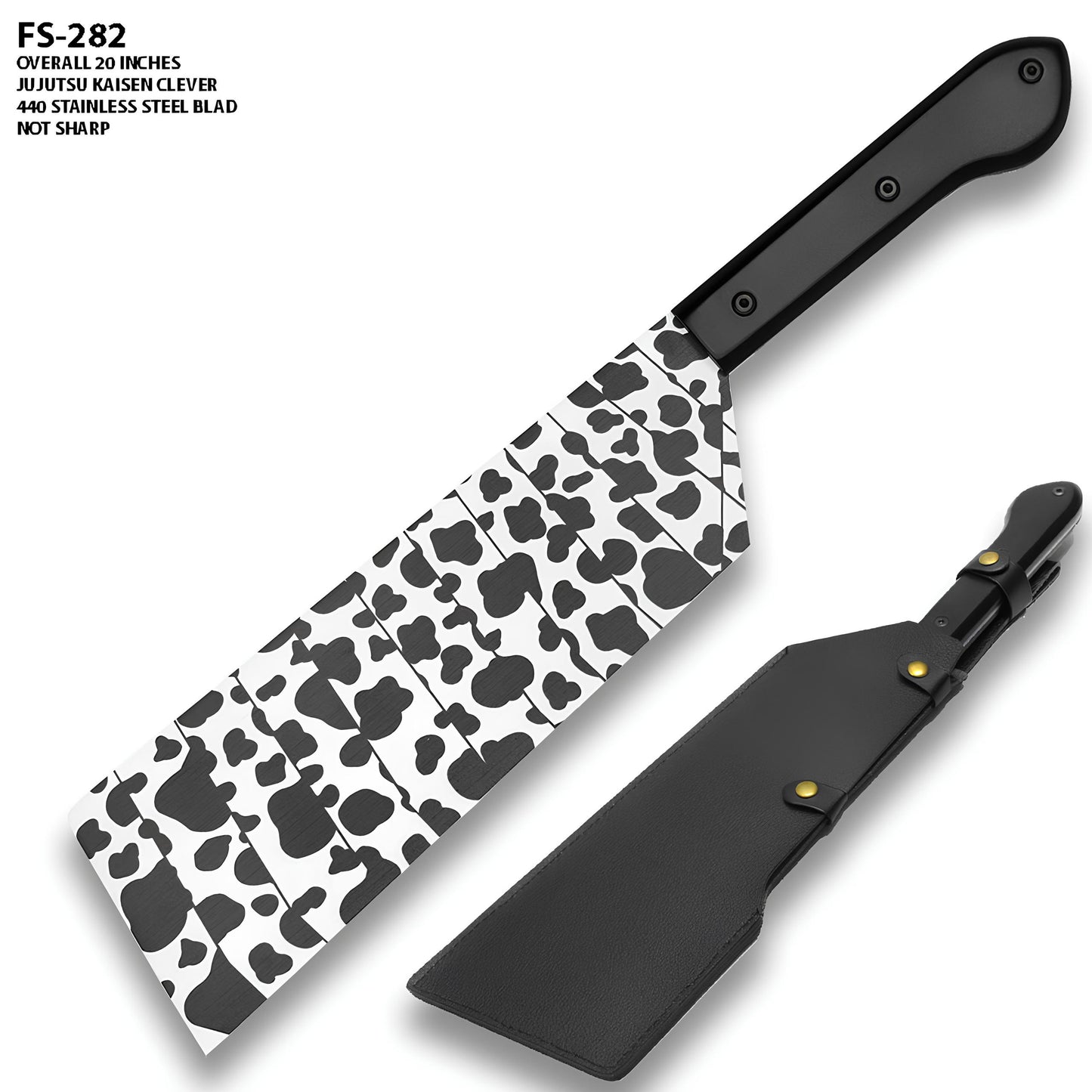 Jujutsu Kaisen cleaver white & black printed knife wooden katana