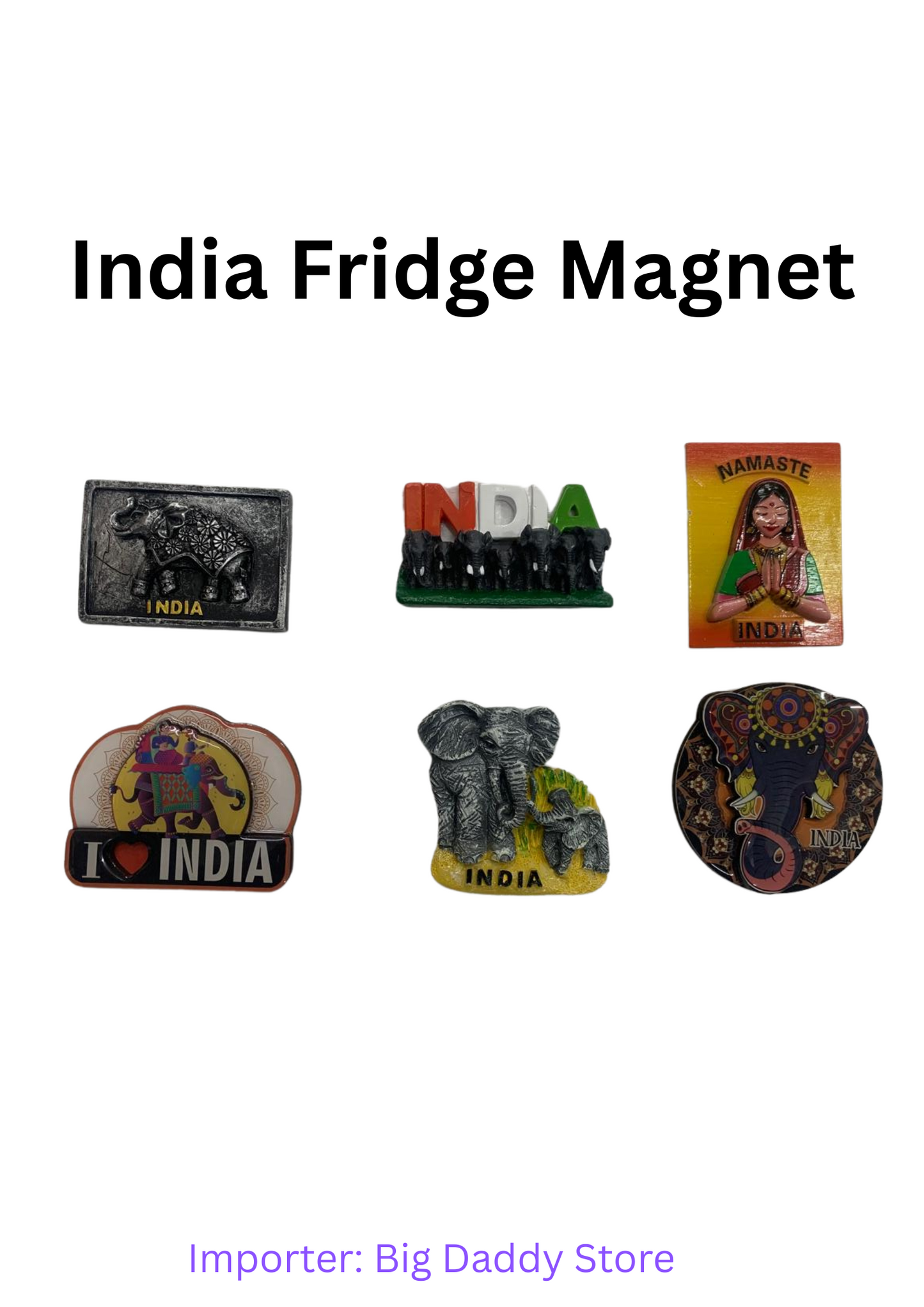 India Place fridge magnet mix design pack of 10 (eff price 38)