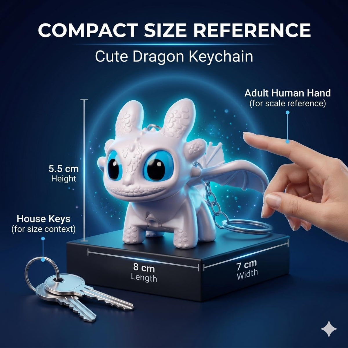 3 pcs - Night Fury white dragon keychain net price 87
