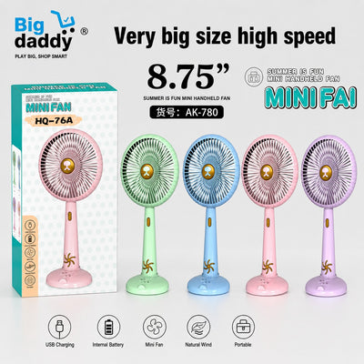 Pack of 2 handheld with phone stand mini fan HQ-76A net price 125
