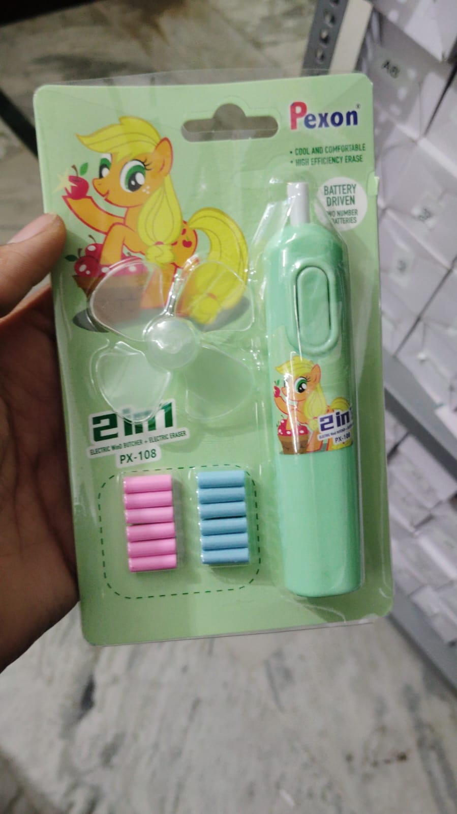 New Pexon Mermaid electric eraser Pack of 3 (net price 58)