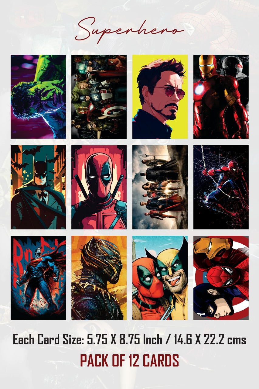 Superhero 2 small size paper poster pack of 12 (eff price 68/pkt) Pack of 3 packet