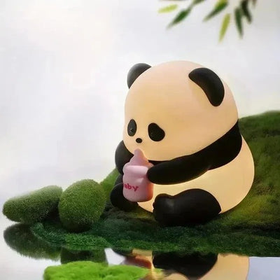 Panda Drinking Milk Sillicon Night Lamp