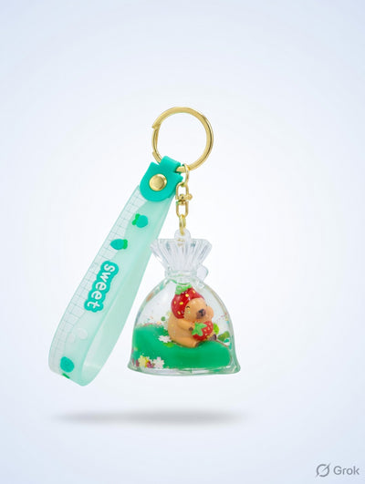 Pack of 3 cappy bara in hand bag water glitter keychain (eff price 62)