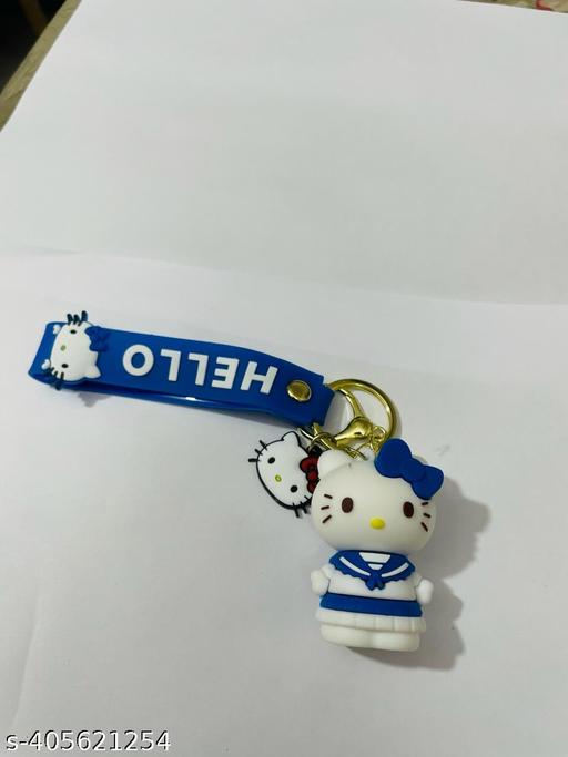 Kitty blue Rubber Keychain Pack of 3 (eff price 37)