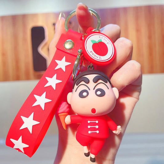 New American Shinychan Red Coat Rubber Keychain Pack of 3 (eff price 37)