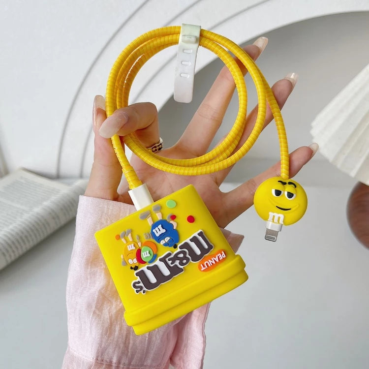 3 pcs- M&M's 20W Iphone Silicone Charger Cover (Net Price 65)