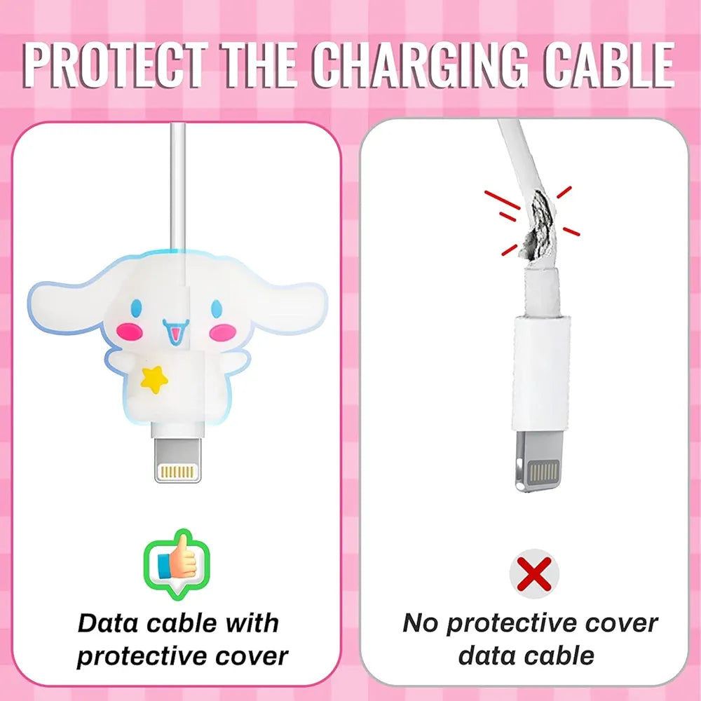 3 pcs- Cineroll Kuromi 20W Iphone Silicone Charger Cover (Net Price 65)