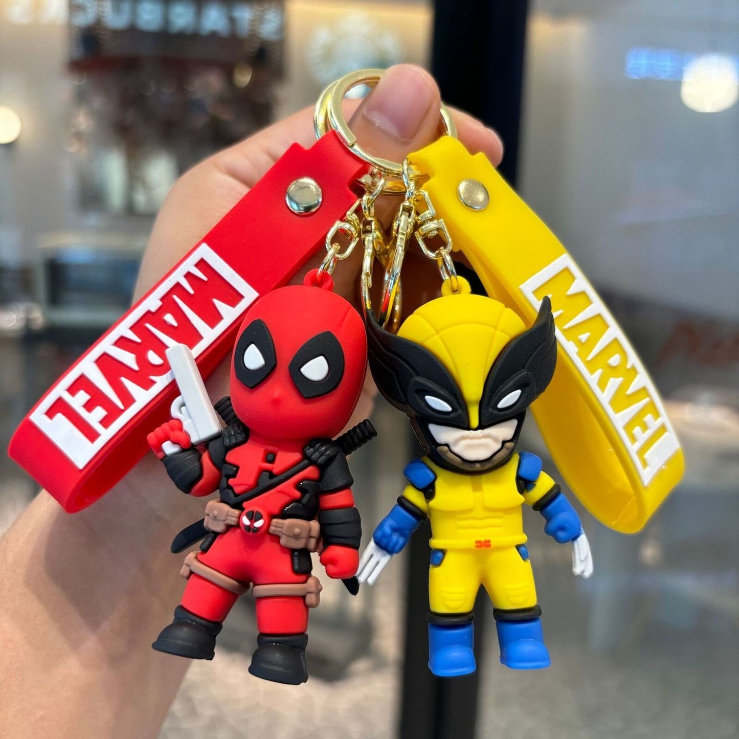 Deadpool & Volverine rubber keychain pack of 2 (eff price 43)