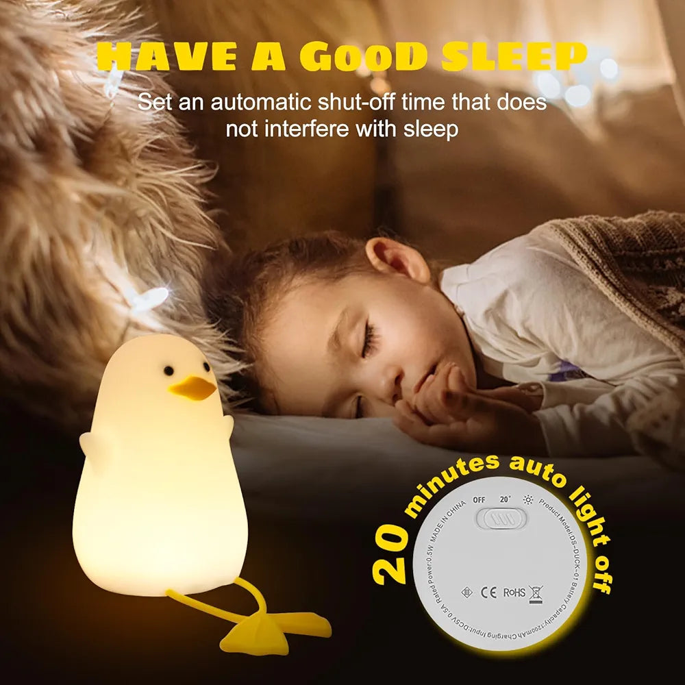 Cute Duck Sitting Sillicon Night Lamp