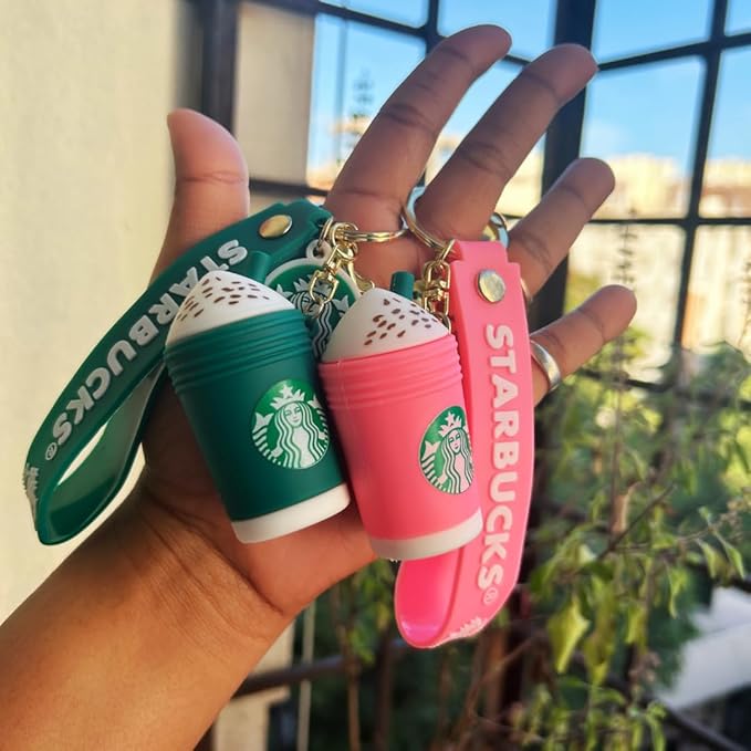 New Starbucks Cup Rubber Keychain Pack of 3 (eff price 37)