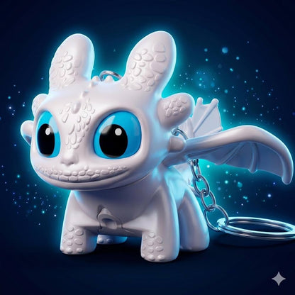 3 pcs - Night Fury white dragon keychain net price 87
