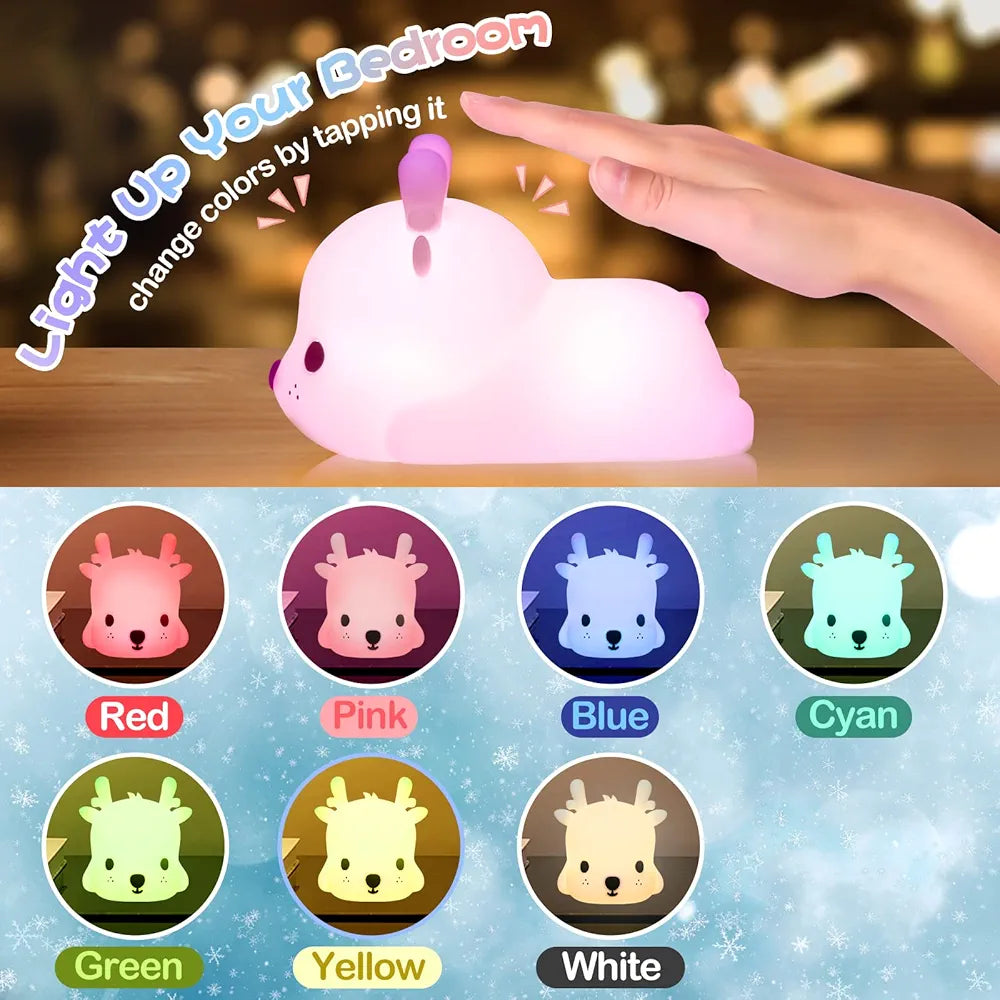 Cute Deer Sillicon Night Lamp