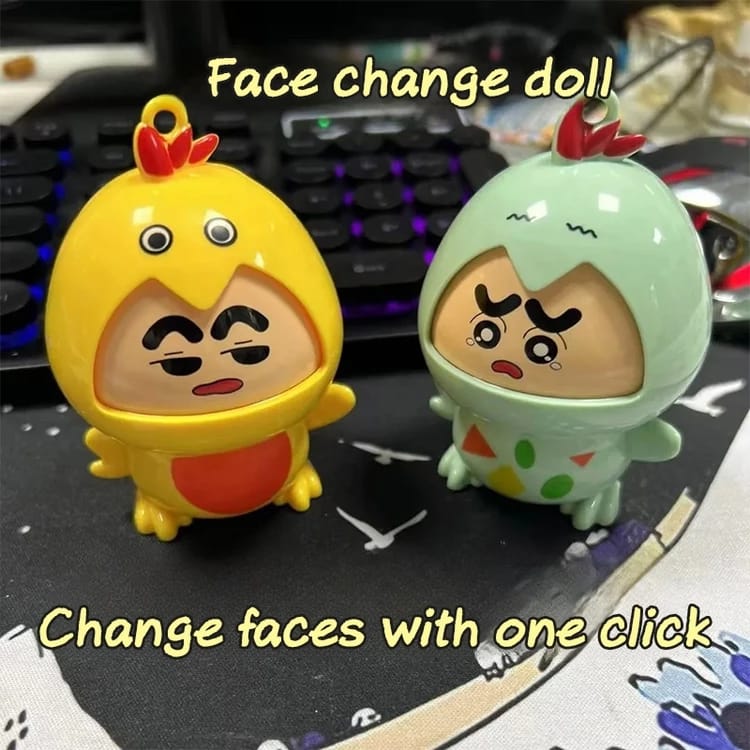 3 Pc -  Fish Shinychan Face Changing keychain- net price 60