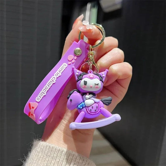 Kuromi Trojan Horse rubber keychain pack of 2 (eff price 43)