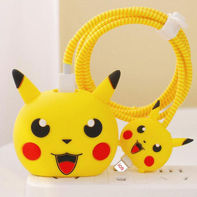 3 pcs- Pikachu 20W Iphone Silicone Charger Cover (Net Price 65)