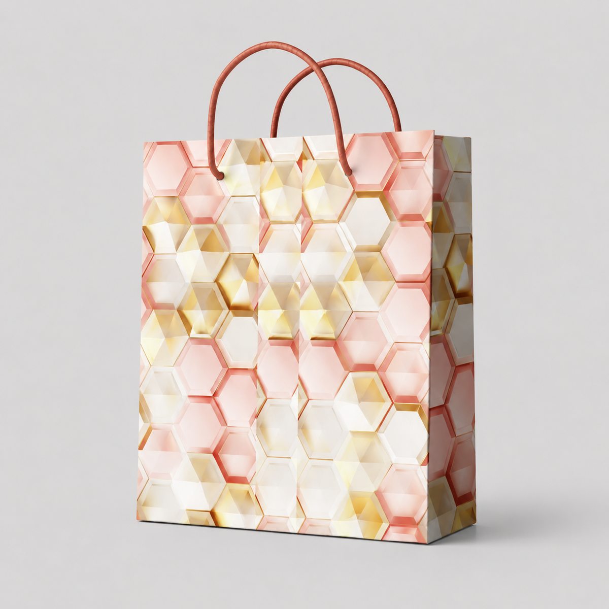 Pink flower small size paper gift bag (Pack of 12)