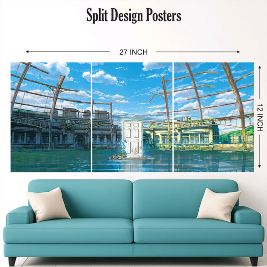 Suzume anime movie split design paper poster pack of 3 ( Net price 42 )